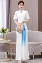 Women's Cheongsam Short Sleeve Qipao Long Dress