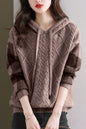 Women's Hoodies Plaid Ribbed Sweater Knit Tops