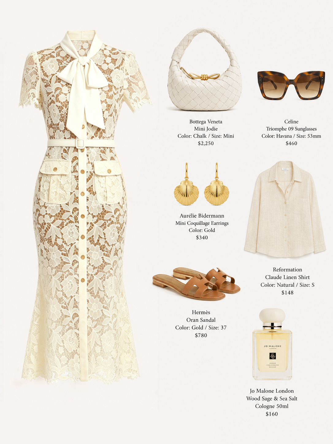 Butter Yellow Tie Neck Lace Button Up Midi Dress