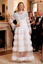 Royal Romance Beads Embroidery Tassels Embellished Cake Dress