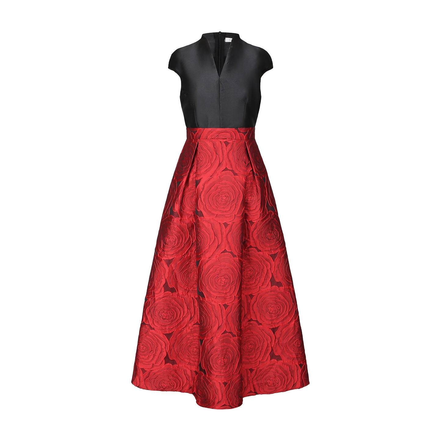 Women's Cap Sleeves Silk Satin Jacquard Dress - LAI MENG FIVE CATS