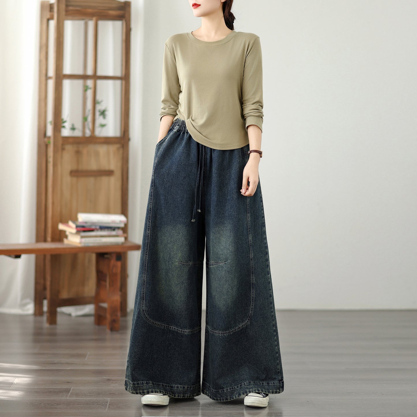 Women's Loose Jeans Baggy Wide Leg Denim Pants