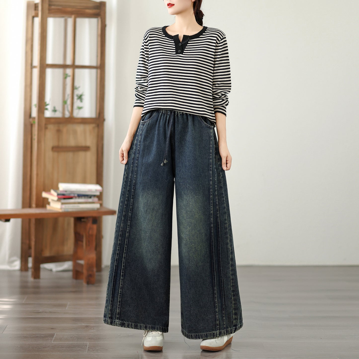 Women's Loose Jeans Baggy Wide Leg Denim Pants