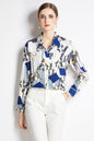 ESY-Women's Shirt Floral Print Long Sleeve Button Blouse
