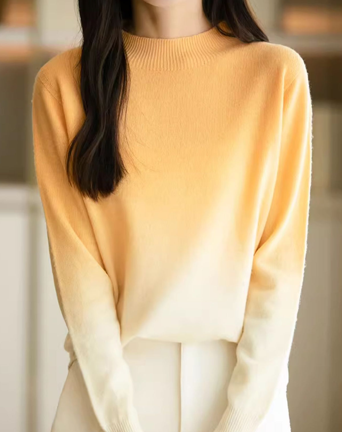 28728 Gradient Crewneck Knit Sweater - LAI MENG FIVE CATS