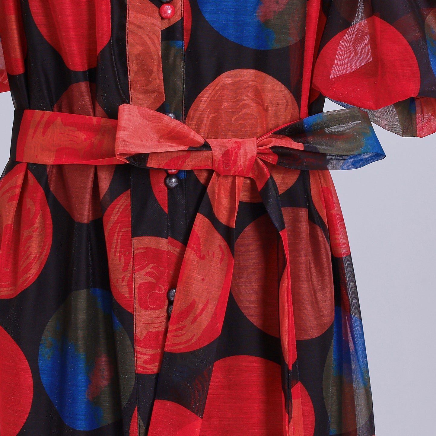 Women's Floral Print Puff Sleeve Fishtail Loose Maxi Dress