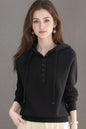 Women's Hoodie Sweater Drawstring Knit Sweatshirt