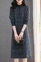 Women's Turtleneck Sweater Chunky Knit Tunic Dress