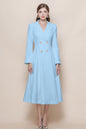 Women's Pea Coat Notch Lapel Trench Coat Midi Dress