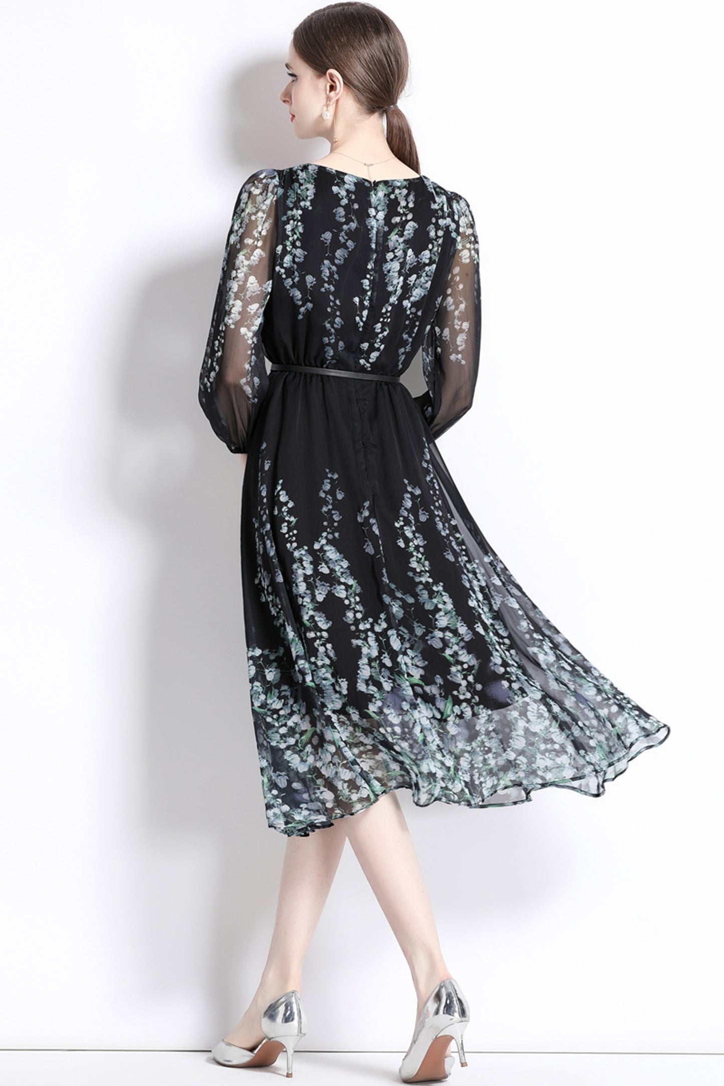 Maryam Floral Print Elastic Waist Dress