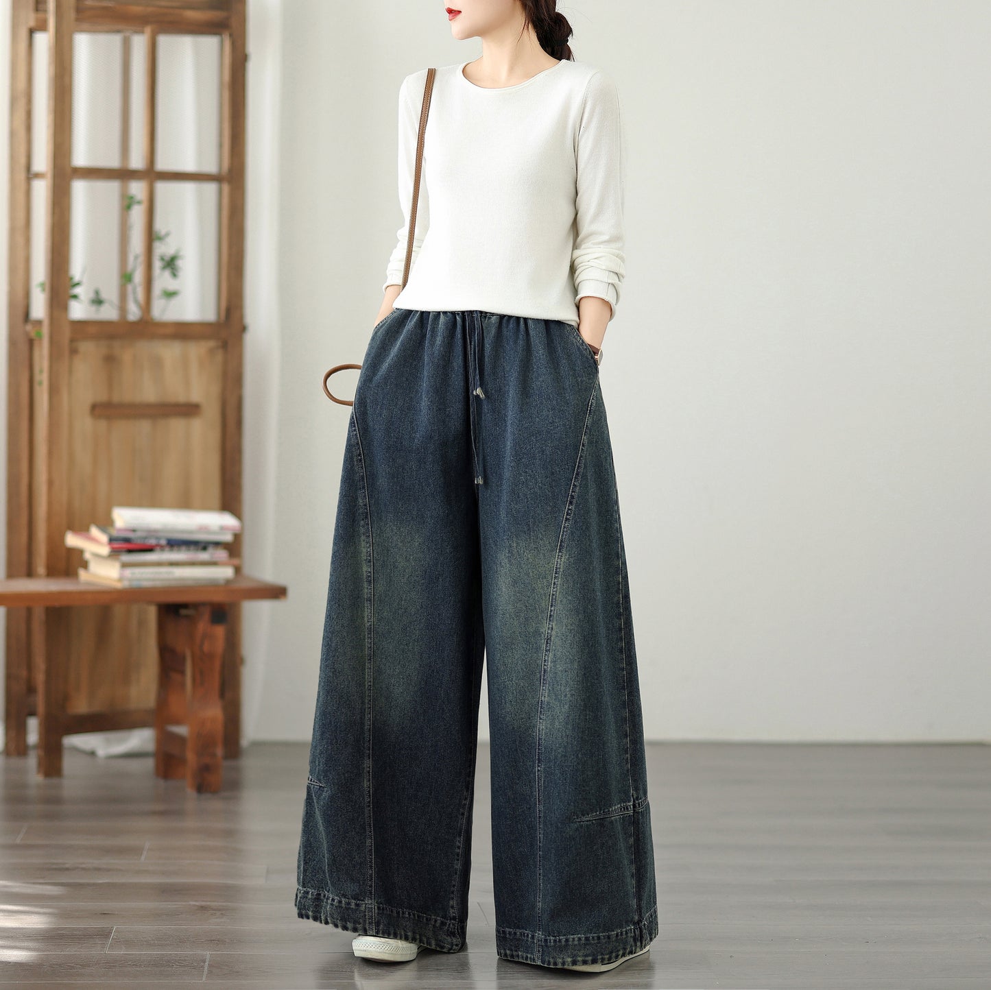 Women's Loose Jeans Baggy Wide Leg Denim Pants