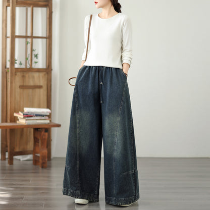 Women's Loose Jeans Baggy Wide Leg Denim Pants
