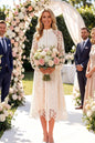 Elegant Floral Lace Maxi Dress with Pearl Belt - LAI MENG FIVE CATS