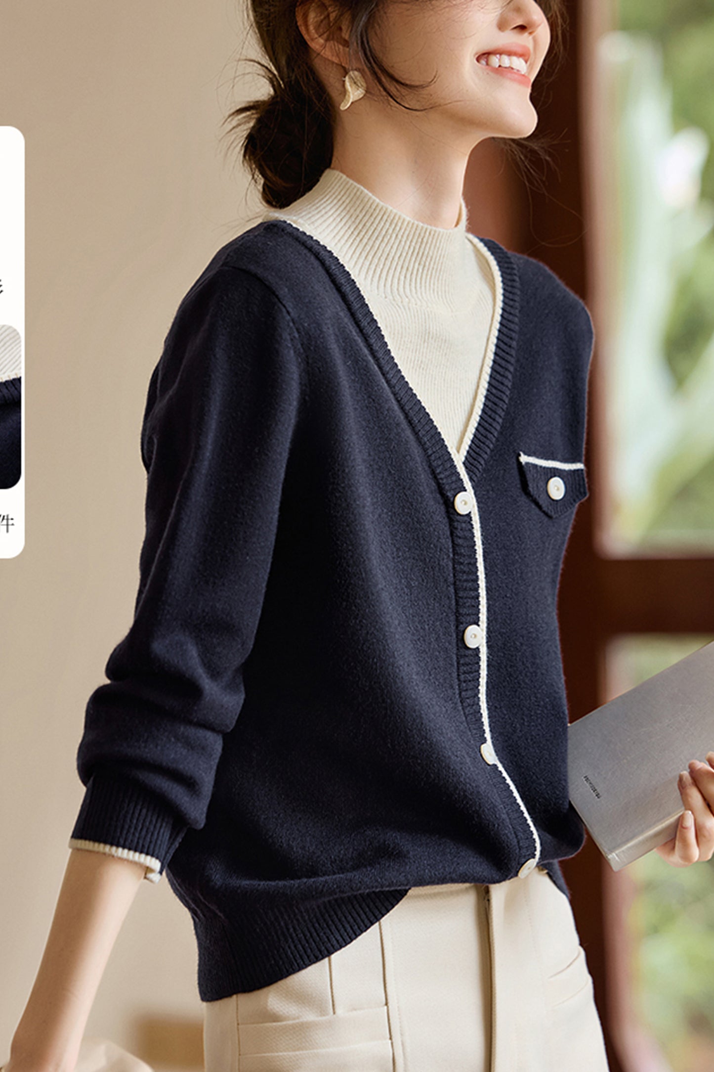 Women's Turtleneck Sweaters 2 in 1 Pullover Knit