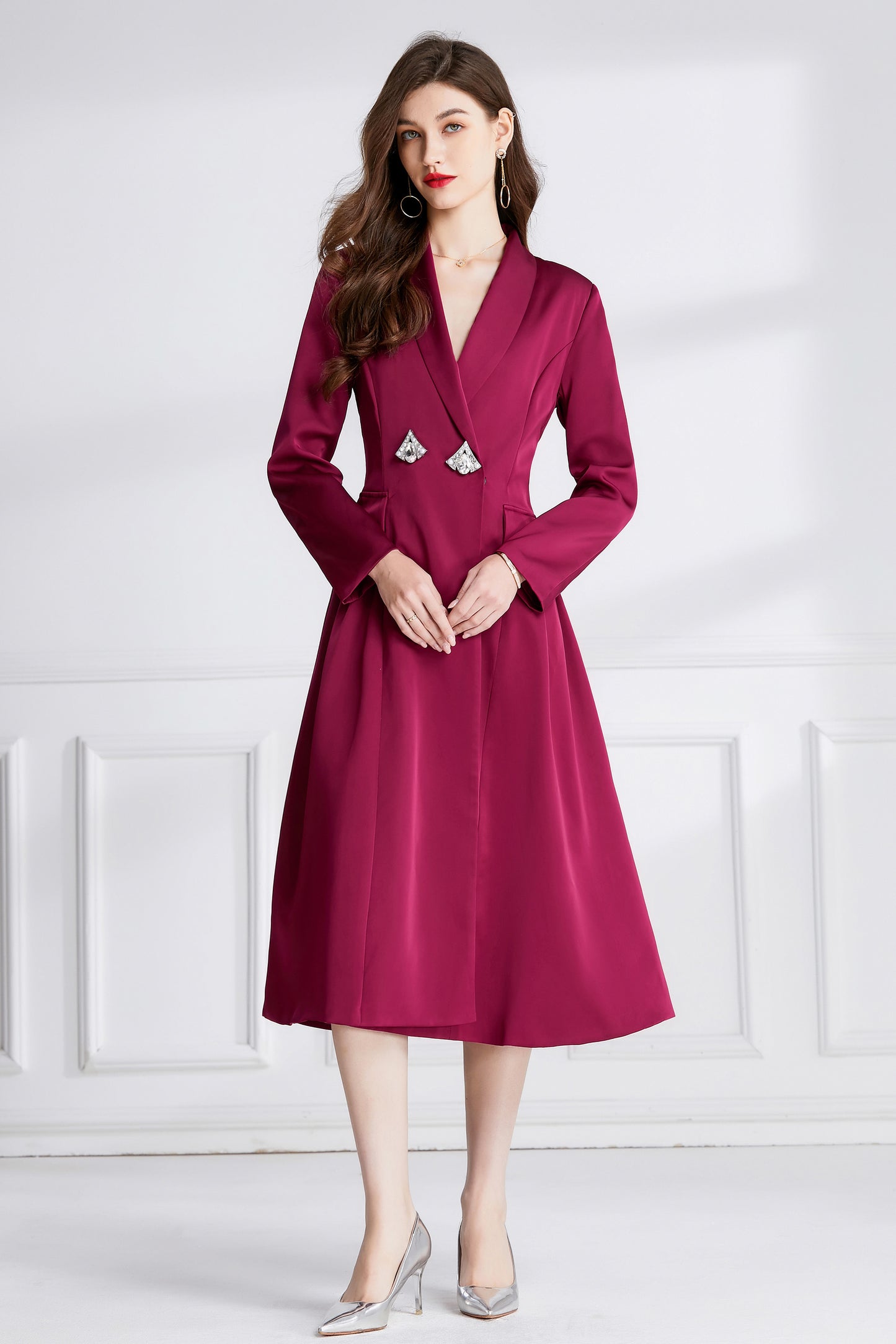 Women's Retro Elegant Cardigan Long Sleeve Solid Coat