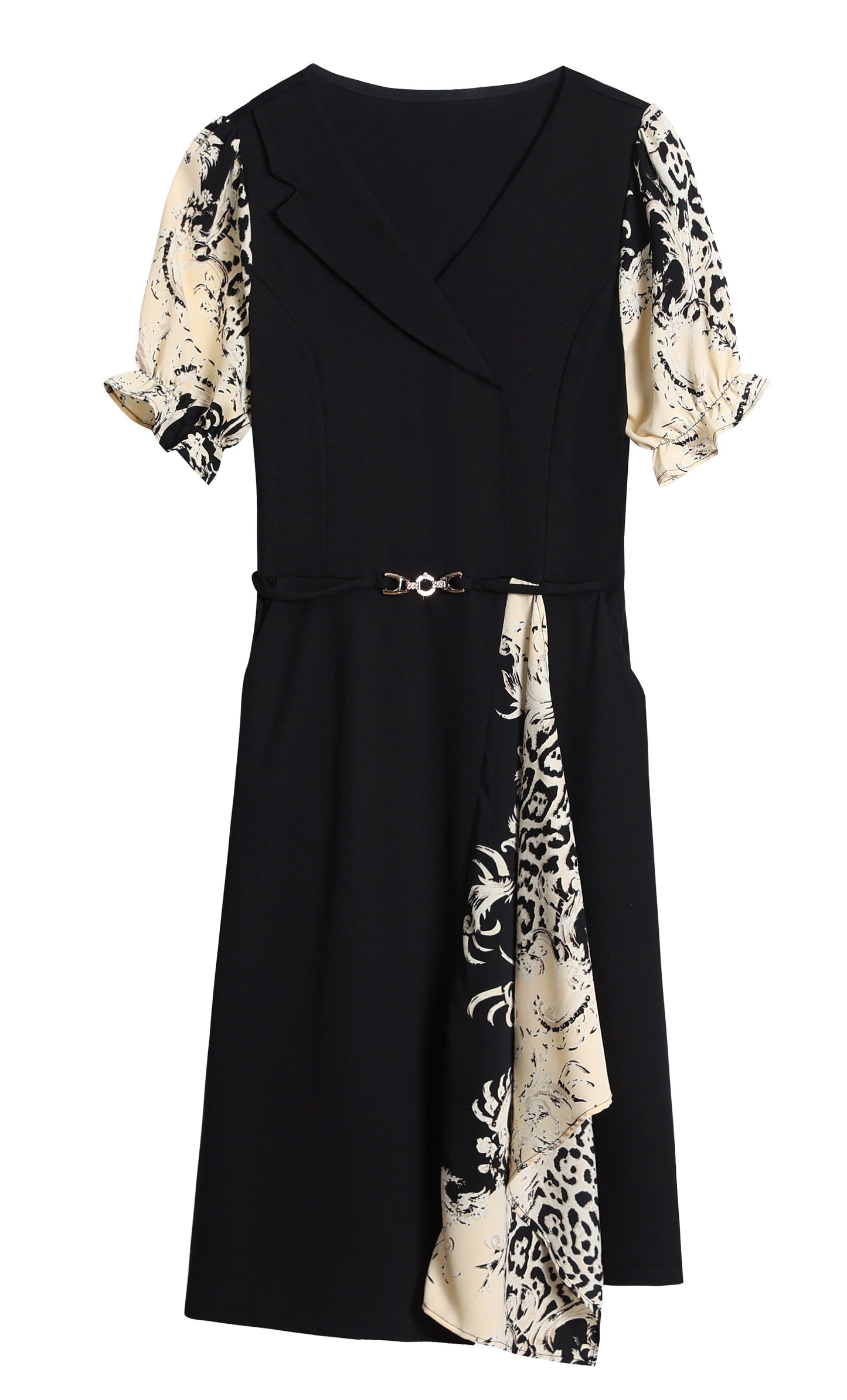 Women’s Asymmetrical Midi Dress with Pockets – Feminine Office & Dinner Dress - LAI MENG FIVE CATS