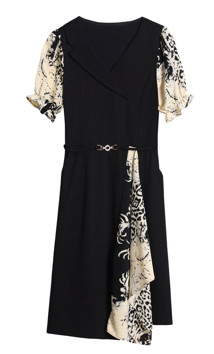 Women’s Asymmetrical Midi Dress with Pockets – Feminine Office & Dinner Dress - LAI MENG FIVE CATS