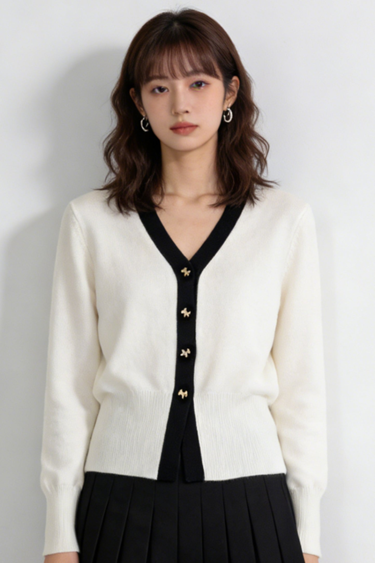 Women's Cardigan Sweater V-Neck Knit Long Sleeve Top