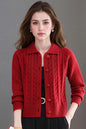 Women's Cable Knit Cardigan Open Front Sweater Jacket
