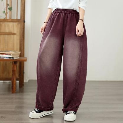 Boyfriend Pants Loose Baggy Denim Barrel Jeans Drawstring Pants