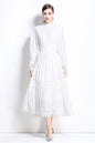 Women's Palace Long Puff Sleeve Lace Maxi Dress