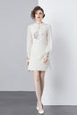 Vintage Women's Elegant Embroidered Hight Neck Mini Dress