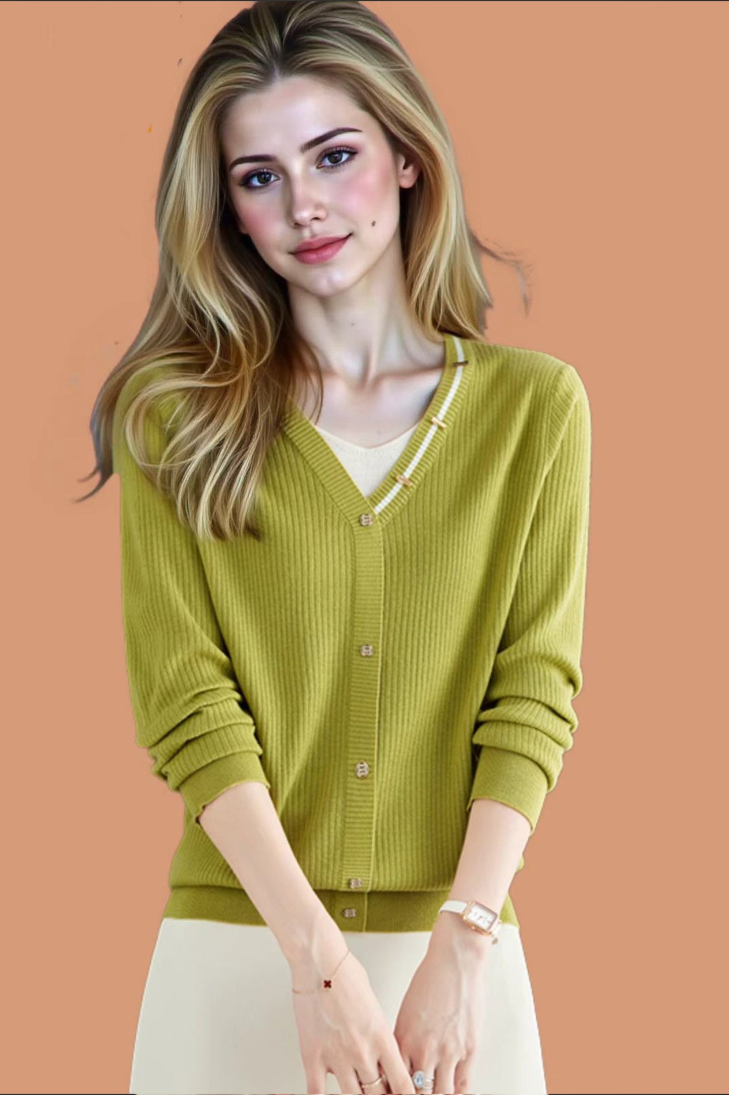 Women's Lightweight Cardigan V Neck  Knit Sweater Tops