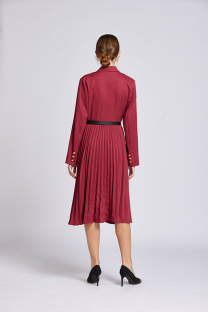 FSY-Women's Lapel Neck Double Breasted Blazer Dress