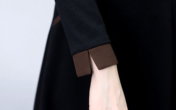 Black & Brown Collared Button-Front Dress | $42.98