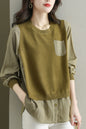 Women's Knit Stripe Long Sleeve Pullover Top