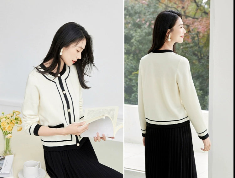 Women's Cardigan Long Sleeve Tops Striped Sweater