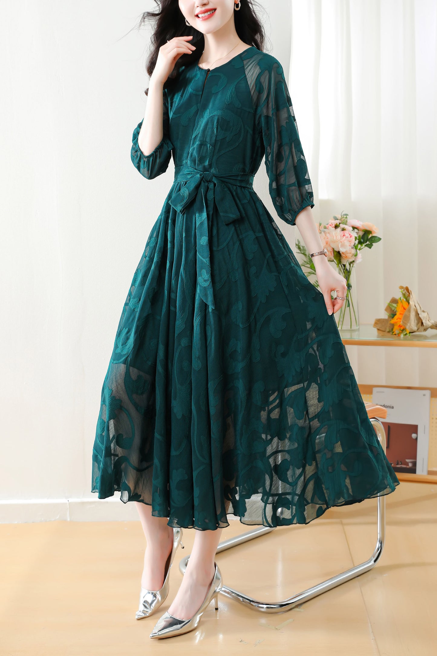 Women's Vintage Casual Elegant Midi Dress