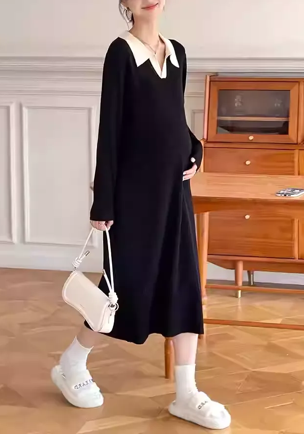 Women's Maternity Dress Knit Sweater Pregnancy Clothes