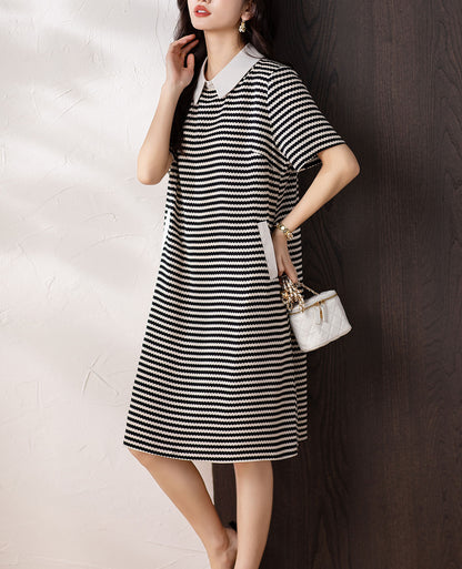 Women's Summer Fashion Causul Short Sleeve Polo Neck Mini Dress