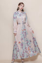 26-Women's Floral Print Button Long Dress Maxi Dress