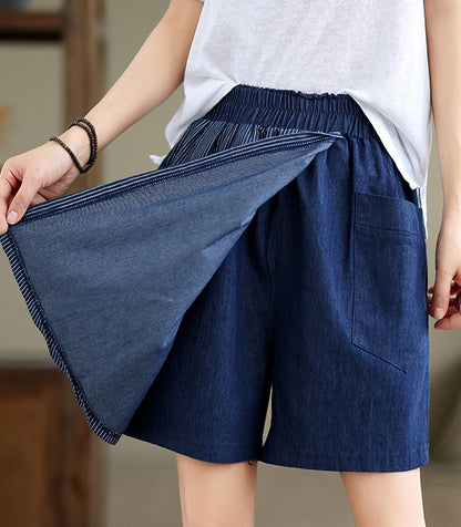 Women's Skorts Skirts Denim Mini Skirt Pull On Jean Shorts - LAI MENG FIVE CATS