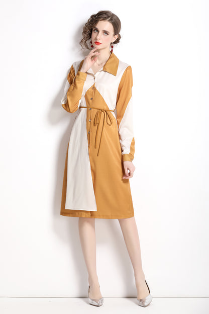 SSY-Women's Floral Print Button up Long Sleeve Midi Dress