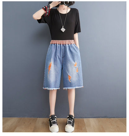 Women's Bermuda Shorts Baggy Jean Denim Shorts - LAI MENG FIVE CATS