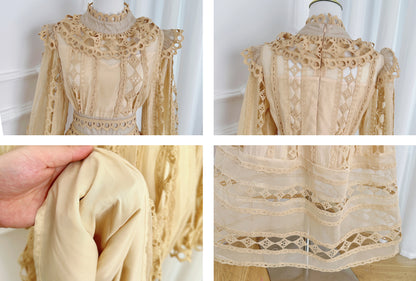 Elegant French-Inspired Lace Hollowed-out Maxi Dress