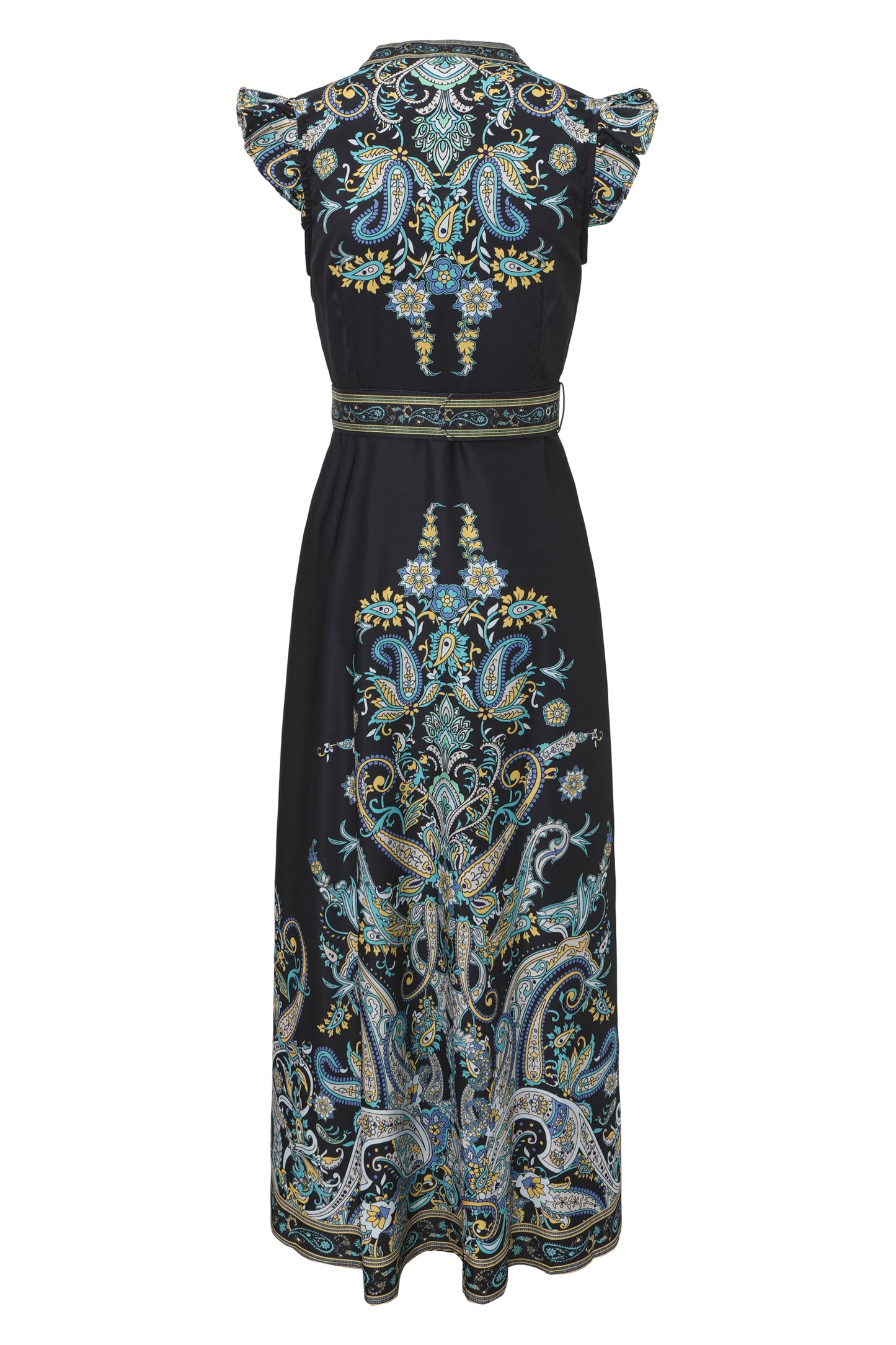 Women's Floral Print V-Neck Sleeveless Maxi Dress - LAI MENG FIVE CATS