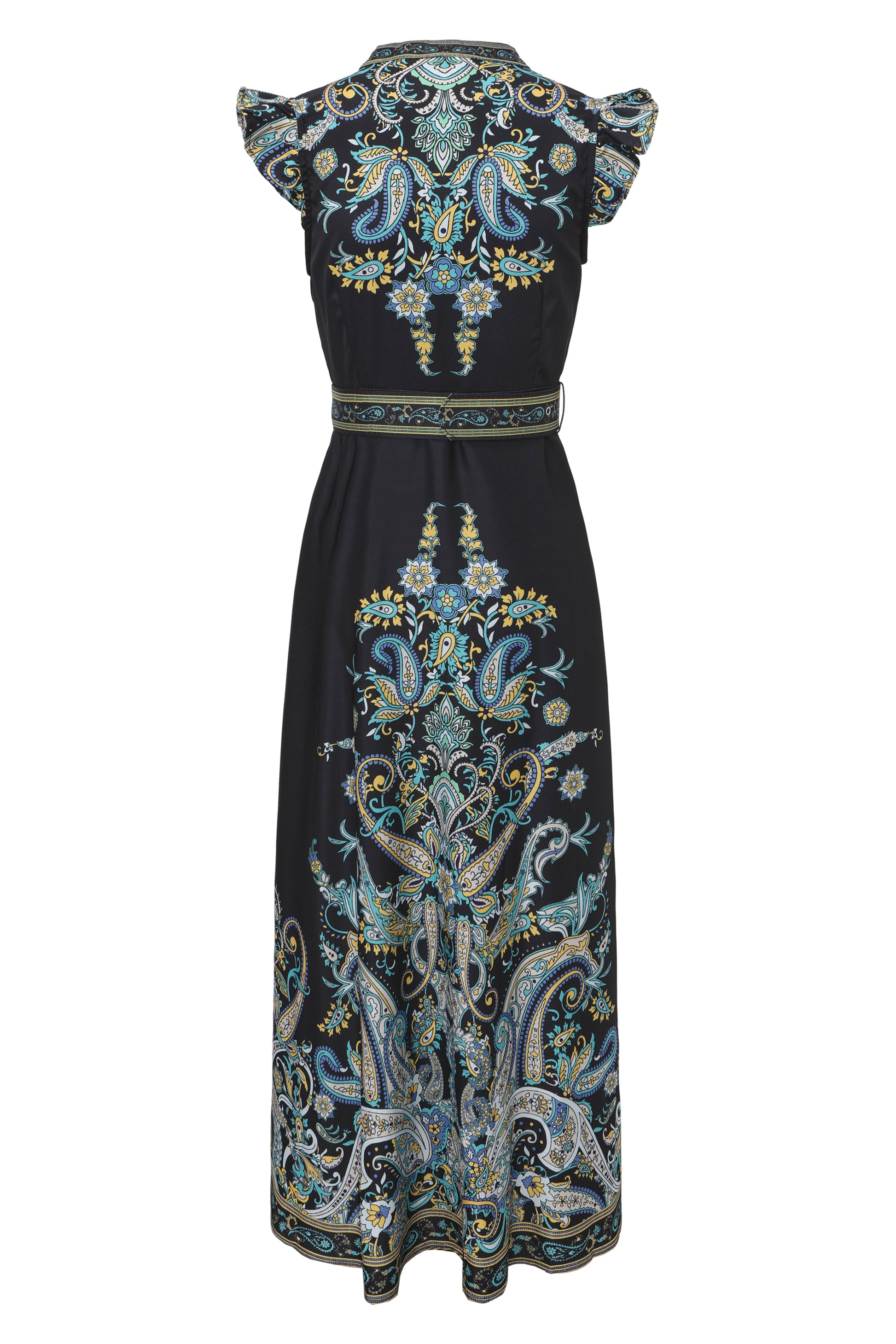 Women's Floral Print V-Neck Sleeveless Maxi Dress - LAI MENG FIVE CATS