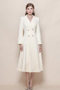 Women's Pea Coat Notch Lapel Trench Coat Midi Dress