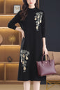 Women's Long Sleeve Sweater Knit Tunic Midi Dress