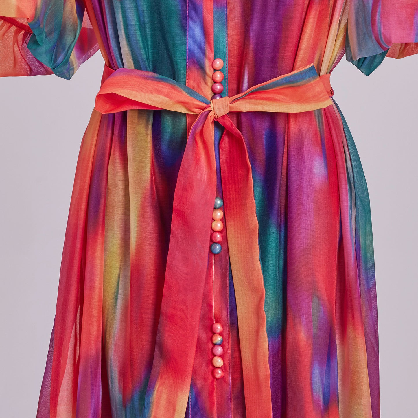 Women's Floral Print Puff Sleeve Fishtail Loose Maxi Dress