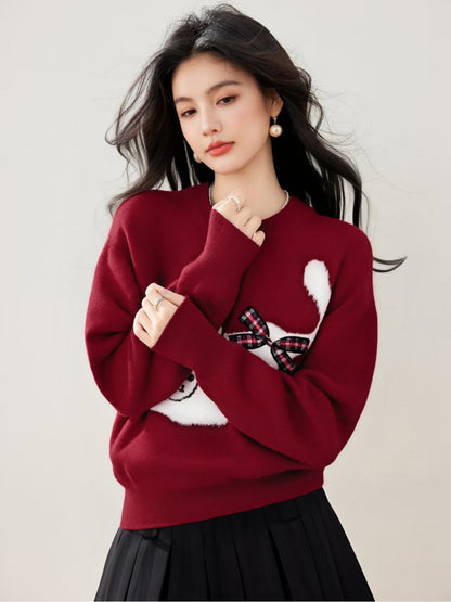 Women's Cat Sweater Fun Graphic Pullover Tops