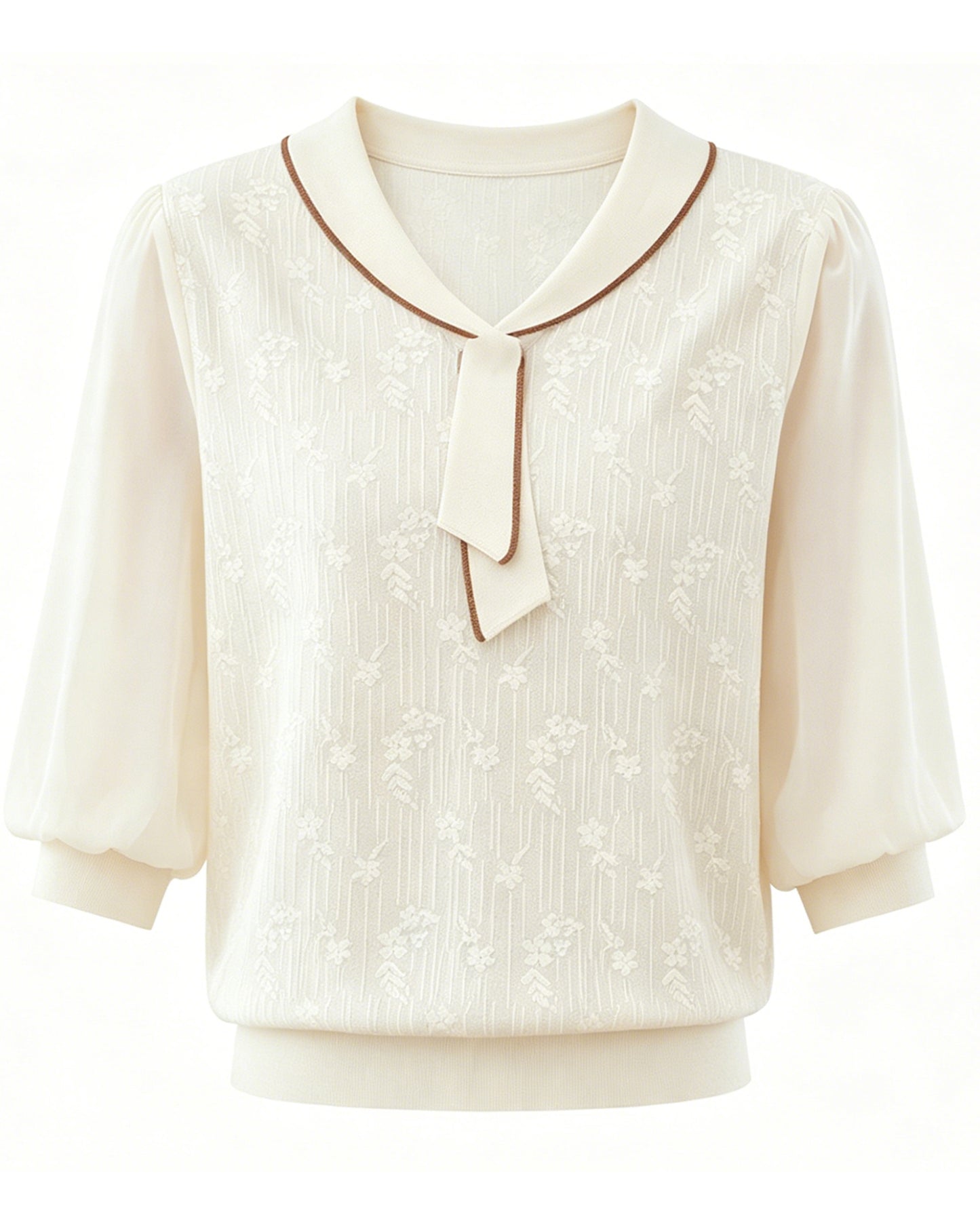 Tie-Neck Lightweight Knit Polo Top
