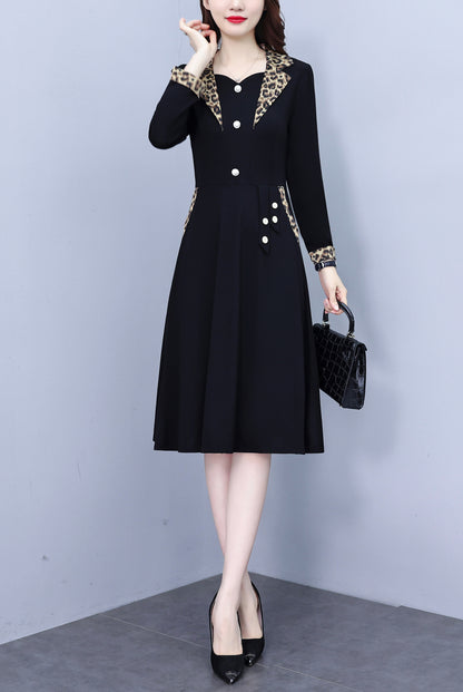 Women'sLong Sleeve Work Office Suit Dress with Pockets