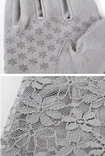 Lace Bow Gloves for Women Sun Uv Protection Gloves