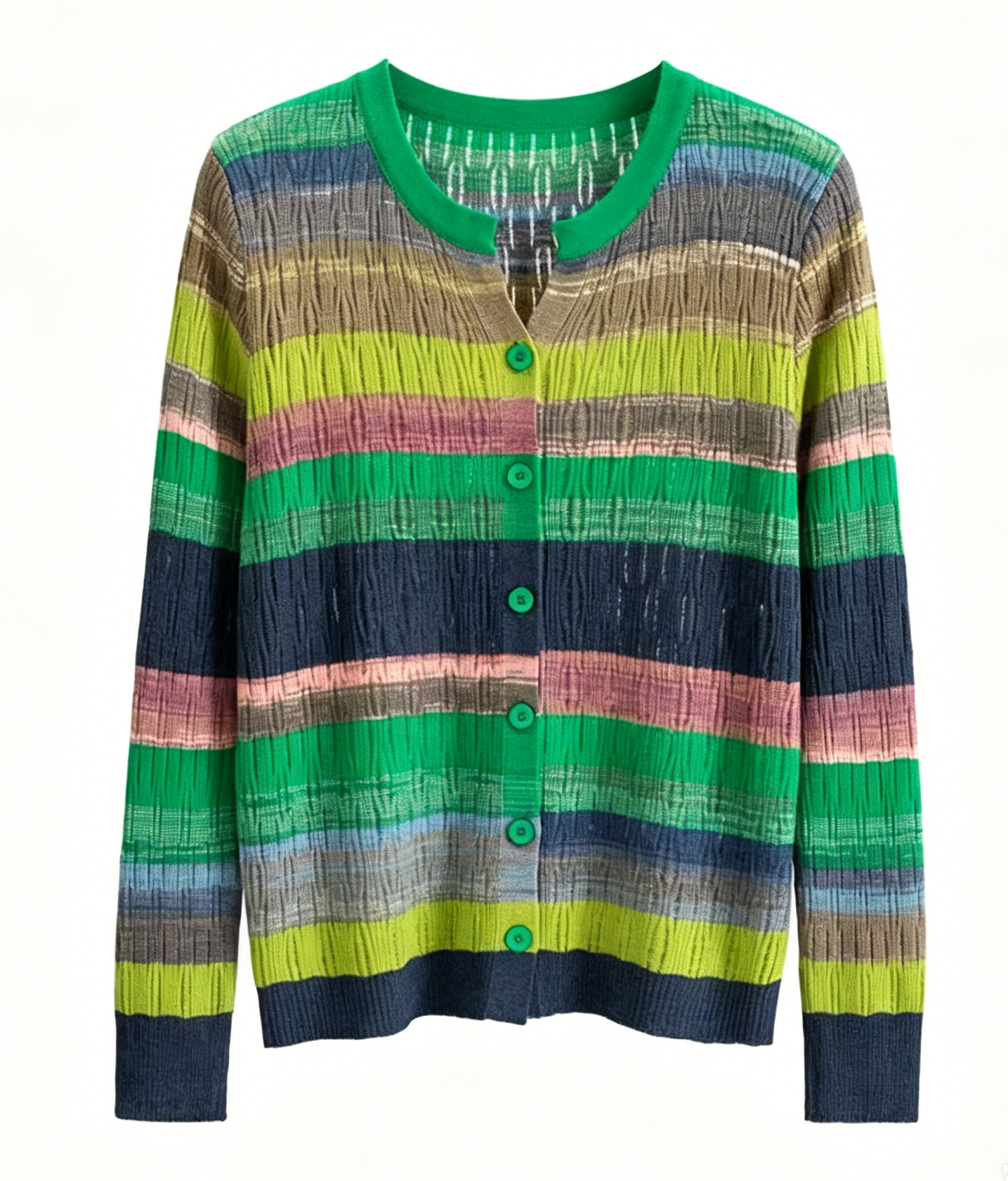 Colorful Stripe Open-Knit Cardigan – Lightweight Summer Layer