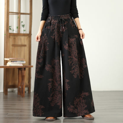Women's Baggy Jeans Drawstring Elastic Waist Wide Leg